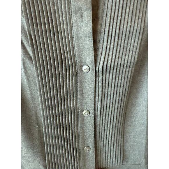 J. Crew 100% Merino Wool Pintuck Dropped-Waist Shirt Dress Brown Womens Size 6 - Picture 7 of 14